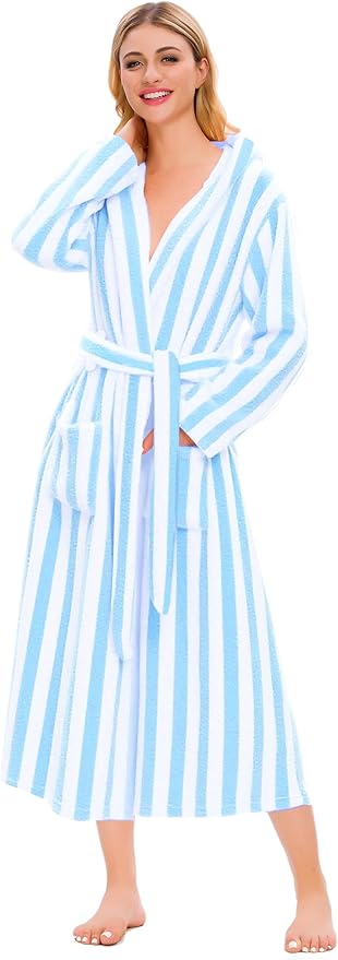 Umeyda Girls & Women Fleece Hooded Robes, Soft Fuzzy Bathrobe Warm Plush Fluffy Bath Robe for Kids Womens