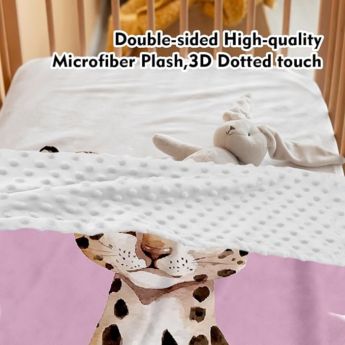 Personalized Baby Crib Bedding Set: 4 Piece Custom Pink Leopard Crib Bed Set with Name, Nursery Bedding Set for Baby Girls, Newborn Boys Crib Sets, Crib Bedding Custom Gift, Crib Sheet