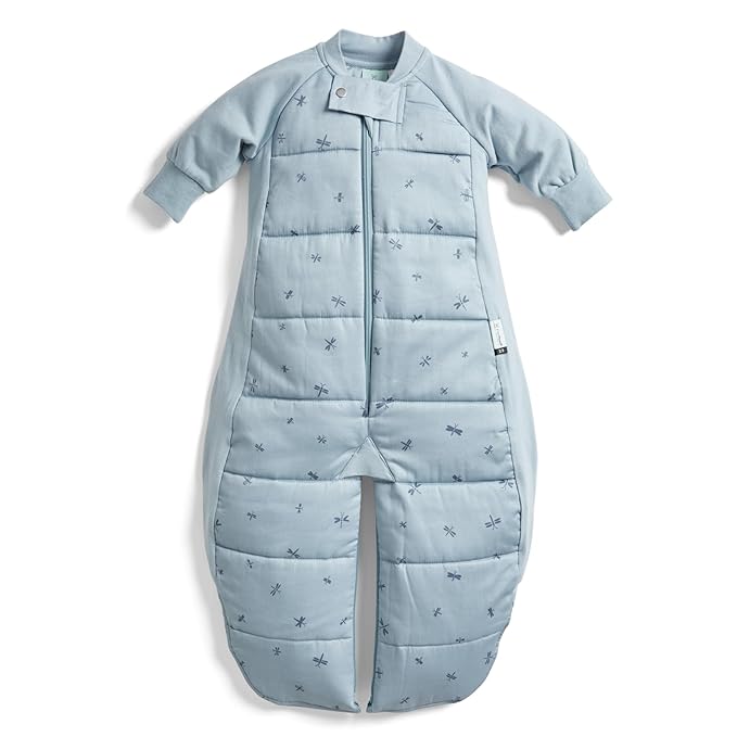 ergoPouch Sleep Suit Bag 3.5 TOG – Baby Sleep Sack & Wearable Blanket, 2-in-1 Convertible Sack to Suit with Legs for Safe Movement, Regulates Temperature Overnight, Unisex (3-12 Months, Dragonflies)