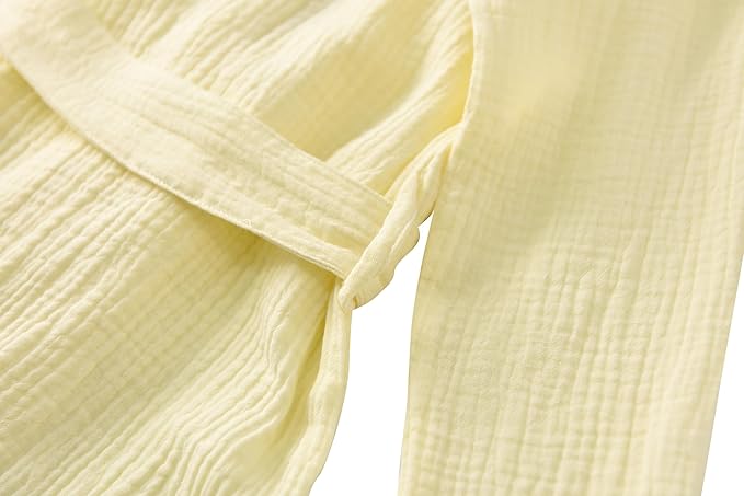 Organic Cotton Toddler Bathrobe, Soft and Breathable Baby Robe for Kid, Boy& Girl Hooded Robe Muslin