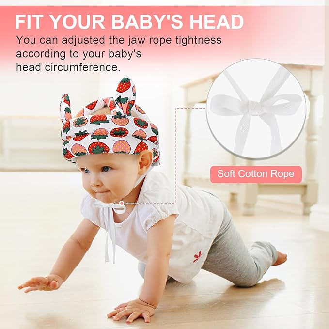 Accmor Baby Helmet Breathable Baby Head Protector for Crawling Walking Running, Lightweight Infant Safety Head Guard Cap Adjustable Toddler Head Protection with Soft Cushion for 6-24 Months Girls