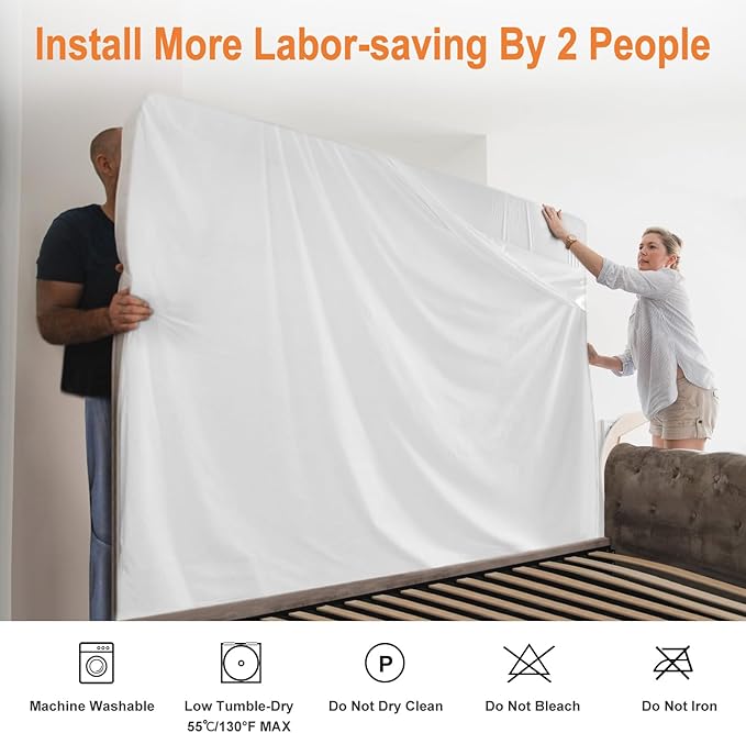 Twin Mattress Protector Waterproof for 6-9 Inch Deep Pocket 39"x 75", Zippered Encased Cover Urine Pee Proof