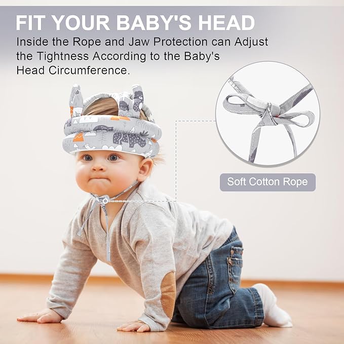Baby Head Protector, Accmor Cute Baby Helmet for Crawling Walking Running, Breathable Protective Cap Adjustable Infant Baby Headguard Soft Cushion, Anti-Collision Toddler Helmets for 6m-24m Boys Girls