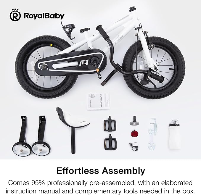 RoyalBaby Kids Bike Freestyle Classic & EZ Balance Pedal Switchable Bicycle, 12 14 16 18 Inch, 3-10 Years Toddler to Big Kids