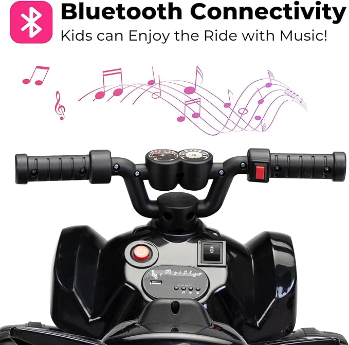TOBBI Ride On Toy for Toddler, Kids Quad 4 Wheeler with Cool Spraying System, Power-Wheel ATV Driving Play Car Electric Ride Vehicles with Music Player for Toddlers Kids Children Aged 1-3