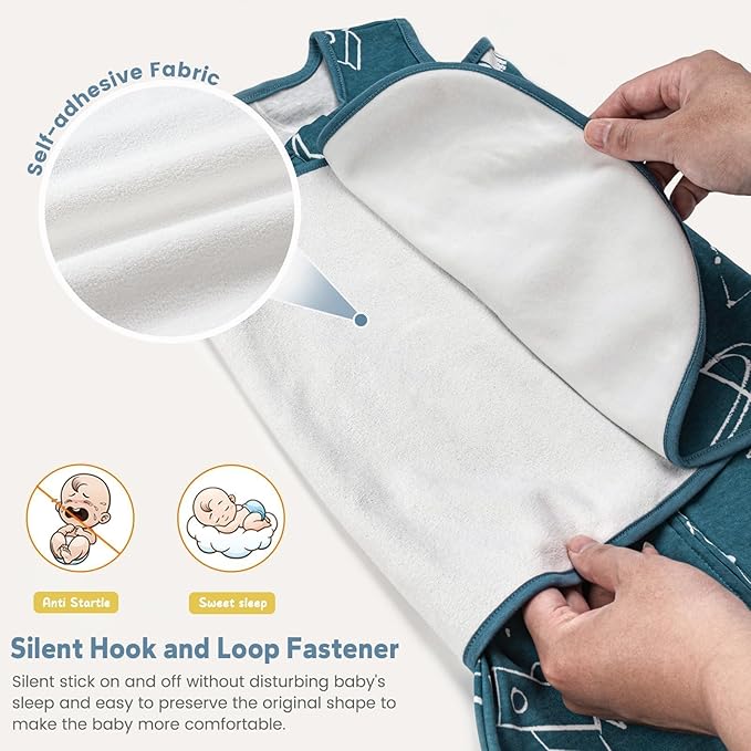 ZIGJOY Sleep Sack Swaddle 1.0 TOG Baby Wearable Blanket 100% Cotton Baby Swaddle Blanket for Newborns 0-6 Months for Boy Girl, Space