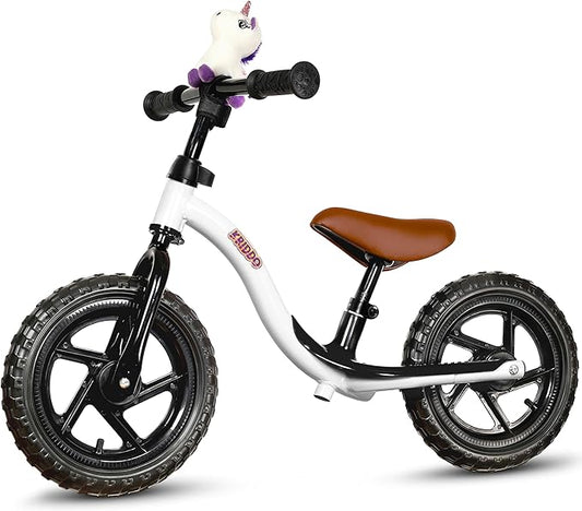 KRIDDO Toddler Balance Bike 2 Year Old, Age 24 Months to 5 Years Old, Early Learning Interactive Push Bicycle with Steady Balancing, Gift Bike for 2-5 Boys Girls, White