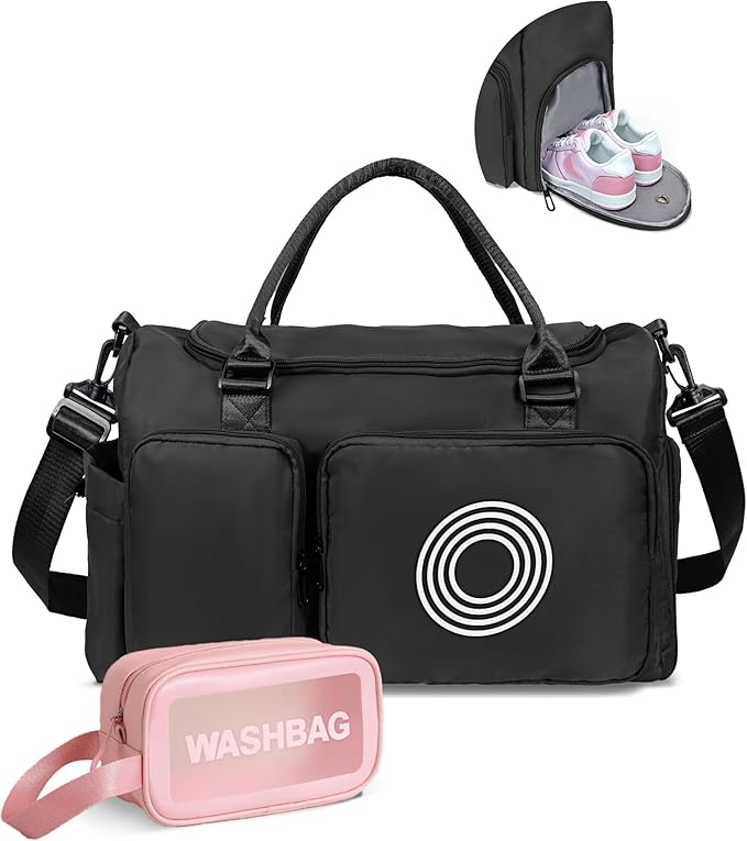 Elilier Initial Travel Duffle Bag Gym Bag for Girls, Kids Graduation Gift Ideas 2025 Bag, women Gift Ideas, Girls Gifts for Kids Child, 2025 graduation gifts