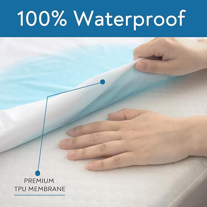 2 Pack Full Size Mattress Protector Waterproof Mattress Topper Cover Full Fitted Sheets up -14'' Breathable & Noiseless Mattress Protector Machine Washable