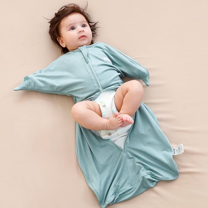 PuppyPaws Baby Sleep Sack, Transitional Swaddle, Swaddles for Newborns，1.0 Tog Sleep Sack 3-6 Months, Wearable Blanket Baby with 2-Way Zipper