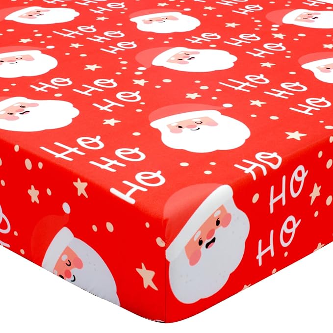 UOMNY Santa Claus Crib Sheet Christmas Fitted Crib Sheets Baby Sheet for Standard Crib and Toddler Mattresses Nursery Bedding Sheet Crib Mattress Sheets for Boys and Girls 1 Pack Space Toddler