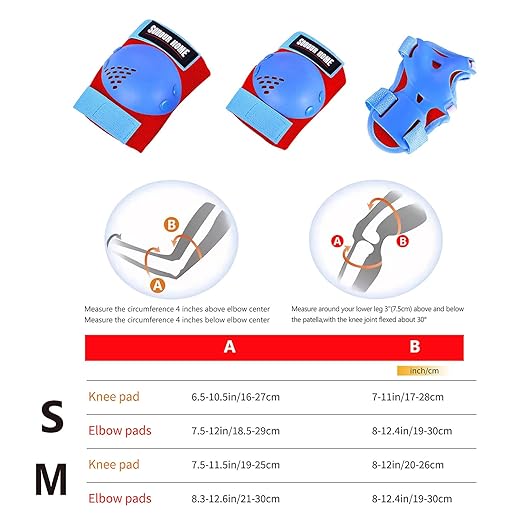 Kids/Youth Knee Pads Elbow Pads Wrist Guards 3 in1Protective Set, for 3-15 Years Child Roller Skates, Cycling, Inline Skating, Skateboard, BMX Bike, Balance Bike, Scooter Riding Sports