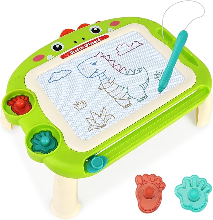 Magnetic Drawing Board for Toddlers 1-3 Years | Color Erasable Doodle Pad | Portable Travel Educational Learning Toy for Early Development | Birthday Christmas Gifts for Boys Girls 1 2 3 (Green)