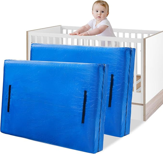 BETU Mattress Bags for Moving, Mattress Protector Waterproof Mattress Cover Crib Size Storage Bags with 8 Heavy-Duty Handles and Zipper for Bed Extra Thick Large Reusable(2 Pack, 52"x28"x6.5" Blue)