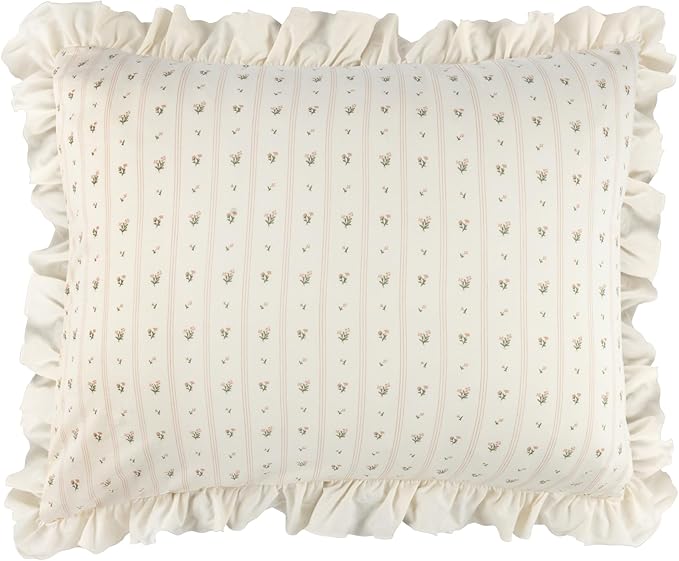 Ely's & Co. Decorative Pillowcase, 20"x26" (Insert Not Included) - Pink Linear Floral Collection