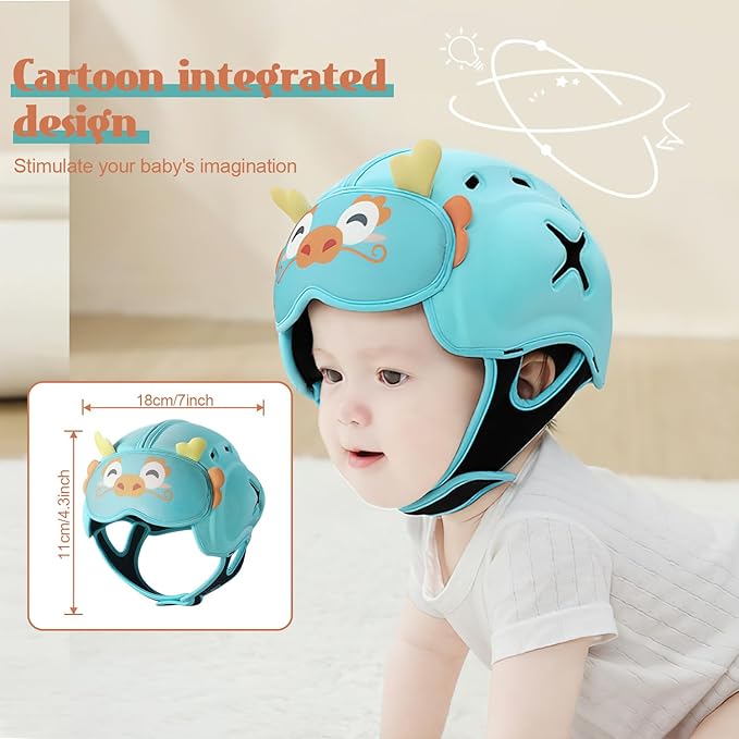 MamboBaby Baby Safety Helmet, Baby Head Protector for Crawling & Walking, Ultra-Lightweight Breathable - Soft Adjustable Toddler Head Guard, Anti-Bump, for 10-24 Months
