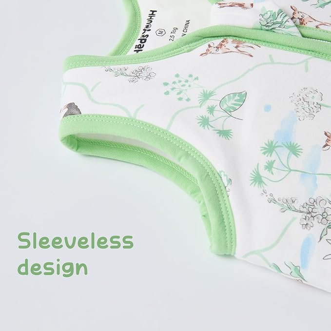 Baby Sleeping Bag 2.5 TOG Cotton Winter Sleep Sack for Newborn babies, Unisex Baby Wearable Blanket with Animal Patterns, Panda, S
