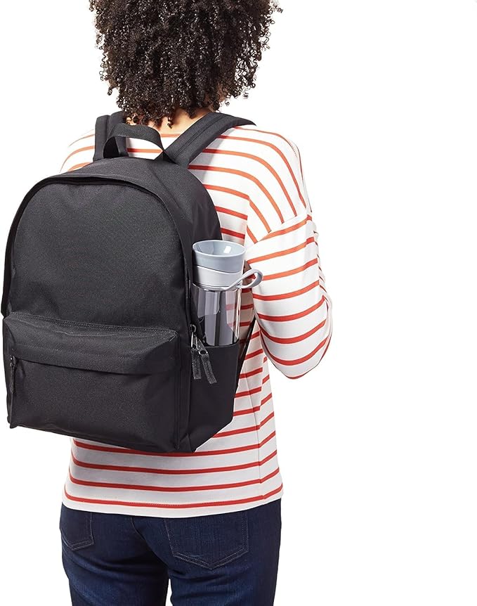 Amazon Basics Backpack for School, Study, Travel, Durable Classic Design, Book Bag, Black