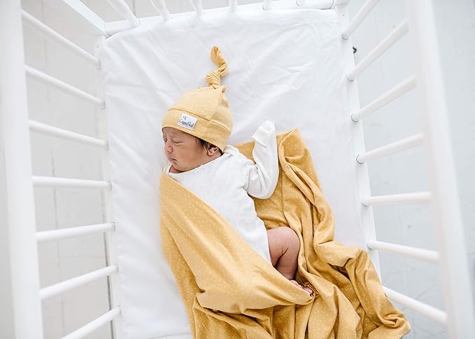 Copper Pearl Baby Swaddle Blanket - Premium Knit Baby Blanket, Large Soft Stretchy Receiving Blankets for Baby Boy and Girl, Swaddles for Newborn, Infant, and Toddler (Marigold)
