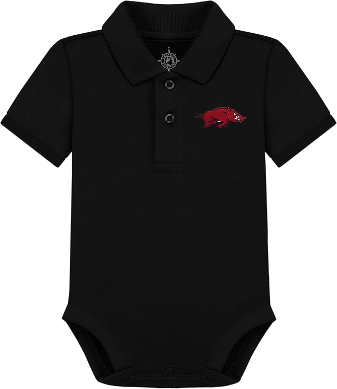 Creative Knitwear College Baby Polo Bodysuit Solid - Team Logo, Multiple Colors, for Boys & Girls (0-12 Months)