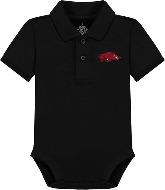 Creative Knitwear College Baby Polo Bodysuit Solid - Team Logo, Multiple Colors, for Boys & Girls (0-12 Months)