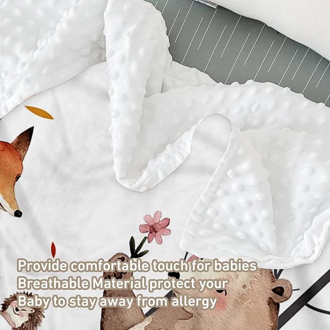 Custom Name Crib Bedding Set 3-Piece – Fox Sika Deer Design Baby Bedding Set with Personalized Soft Blanket, Fitted Sheet, Changing Pad Cover – Ideal Newborn Gift for Boys and Girls