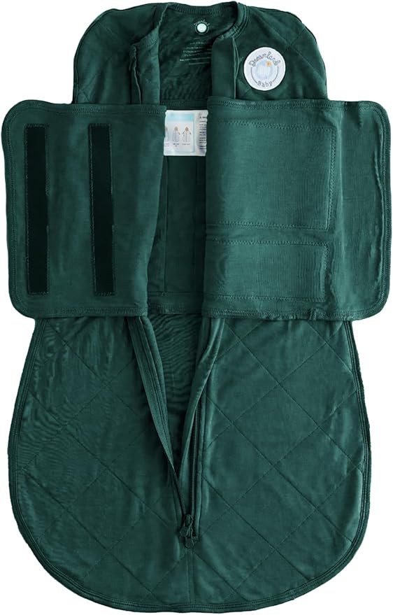 Dreamland Baby Bamboo Viscose Swaddle Blanket (0-6 months). 1.0 TOG Ultra Soft Swaddle Blanket w/Built in Band. 97% Viscose, 3% Spandex (Forest). Mom-Owned US Business, Premium Materials