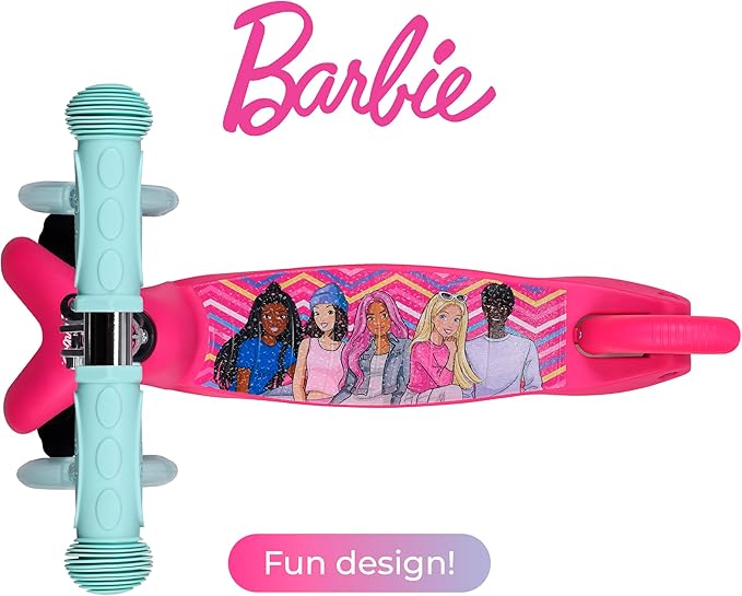 Self Balancing Kick Scooter with Light Up Wheels, Extra Wide Deck, 3 Wheel Platform, Foot Activated Brake, 75 lbs Limit, Kids & Toddlers Girls or Boys, for Ages 3 and Up