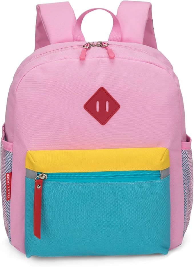HawLander Little Kids Backpack for Boys or Girls, Toddler School Bag Fits 3 to 6 years old, Pink Blue, 12 Inch