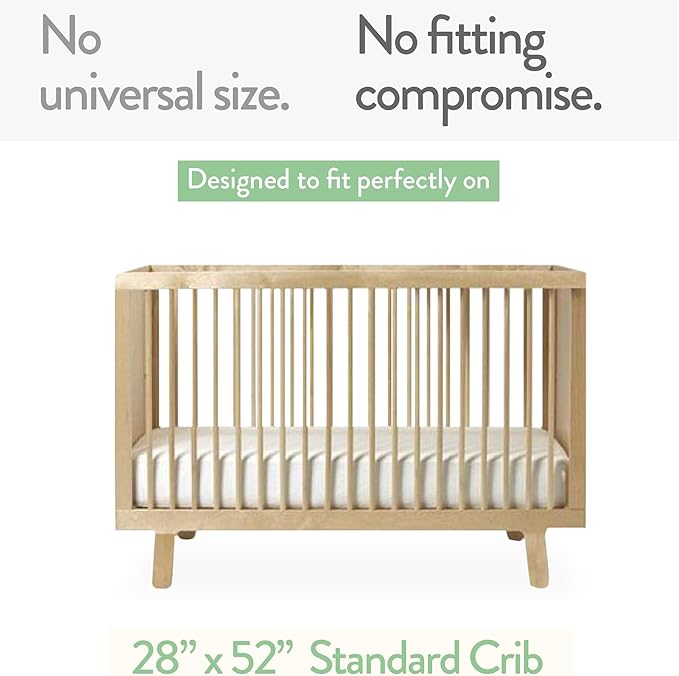 Joey + Joan Fitted Crib Sheets 28 x 52 – Compatible with Standard Crib Mattress and Toddler Bed – 100% Jersey Cotton – Light + Dark Grey – 2 Pack
