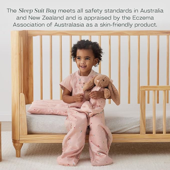 ergoPouch Sleep Suit Bag 1.0 TOG – Baby Sleep Sack & Wearable Blanket, 2-in-1 Convertible Sack to Suit with Legs for Safe Movement, Regulates Temperature Overnight, Unisex (3-12 Months, Daisies)