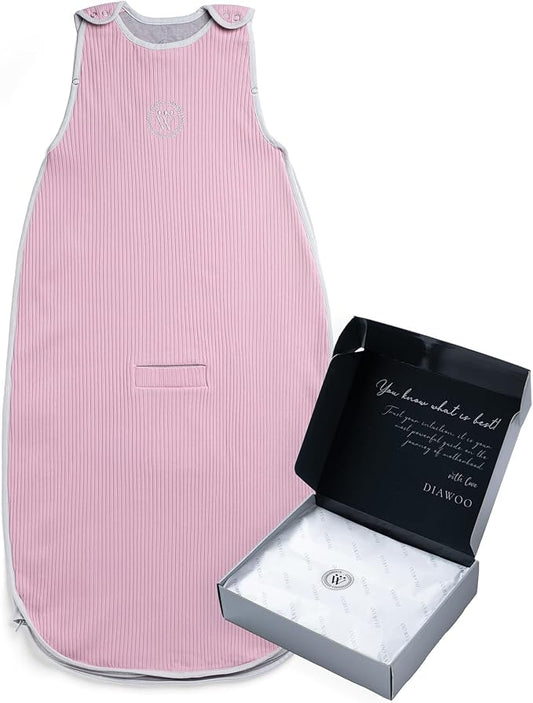 4 Season Baby Sleep Sack–Merino Wool&Organic Cotton–Adjustable Sleeping Bag (2–36 Months) with Two-Way Zipper& Belt Slot