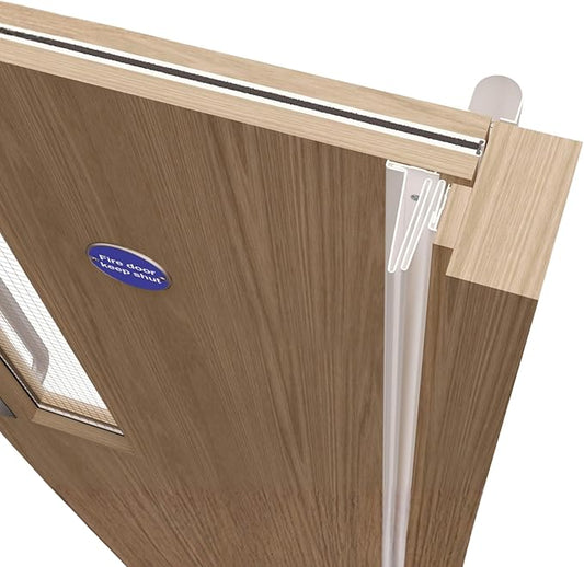 Fingersafe Commercial Door Finger Guard Set | Push & Pull Side Hinge Cover Shields | Finger Pinch Guard Complete Safey Kit | Door Latch Barrier for Commercial Doors | Durable (White, 95")