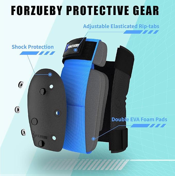 Adult/Kids Knee Pads Elbow Pads Wrist Guards 6 in 1 Protective Gear Set for Inline Roller Skating Skateboarding Scooter BMX etc.