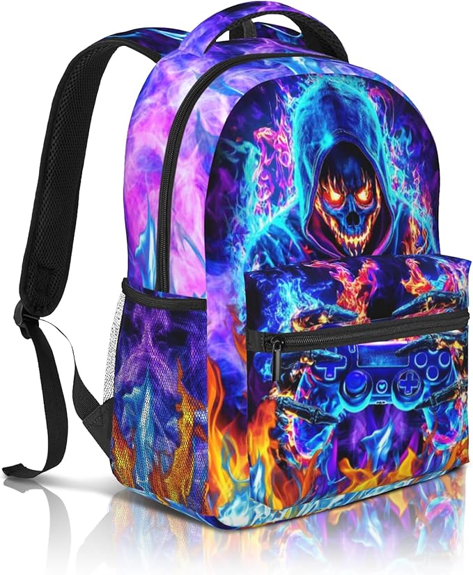 Nebcog Boys Backpack For Kids School Backpack For Boys Children Game Bookbag Teens Elementary Middle School Backpacks for Boy 6-18 Waterproof Lightweight 17 Inches Travel Back Pack