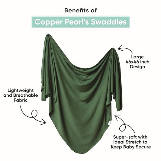 Copper Pearl Baby Swaddle Blanket - Premium Knit Baby Blanket, Large Soft Stretchy Receiving Blankets for Baby Boy and Girl, Swaddles for Newborn, Infant, and Toddler (Robin)