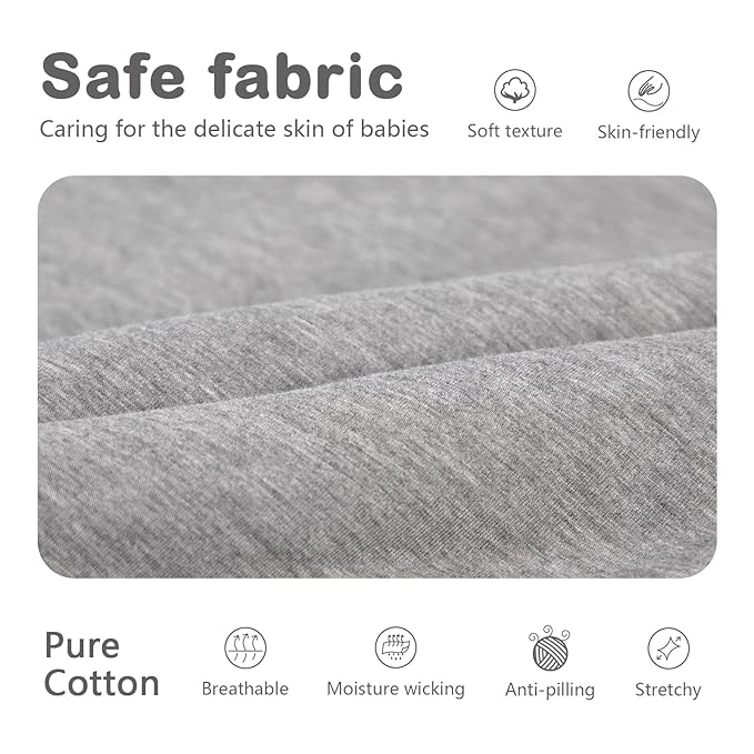 Mosebears Unisex Rayon Made from Bamboo Wearable Blanket with 2-Way Zipper,2.5 Tog Baby Winter Sleep Sack (Grey,6-18 Months)