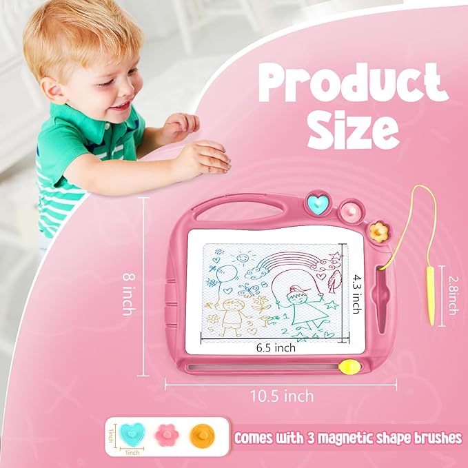 Daisiki Magnetic Drawing Board, Toddler Toys for Age 1 2 3 Boys Girls, Toddler Drawing Board, Birthday Easter Christmas Halloween Kids Toy Gifts for Boys and Girls