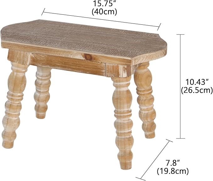dwellington Wooden Bathroom Wood Foot Stool for Adults Kids, Bedside Step Planter Stool for Kitchen(Natural)