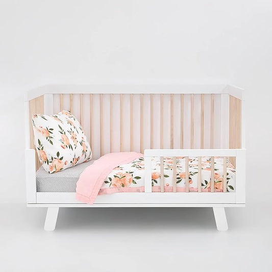 Little Unicorn Toddler Bedding 3-Piece Set | Super Soft & Breathable Muslin Fabric | for Convertible Cribs & Toddler Beds (Watercolor Roses Grande)