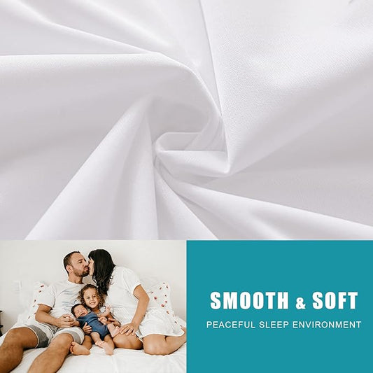 Twin XL Waterproof Zippered Mattress Encasement, Breathable, Noiseless, Machine-Washable Zipped Mattress Cover, Fitting 7" - 13" Deep Mattress 2 Pack