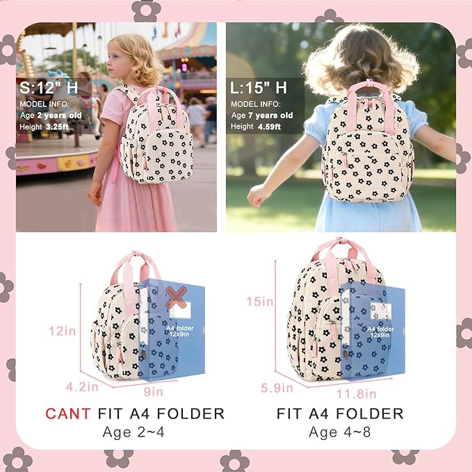 Bluboon Toddler Backpack for Girls Boys 2-4 Cute 12" Preschool Kindergarten Backpacks Kids Daycare Bags School Travel