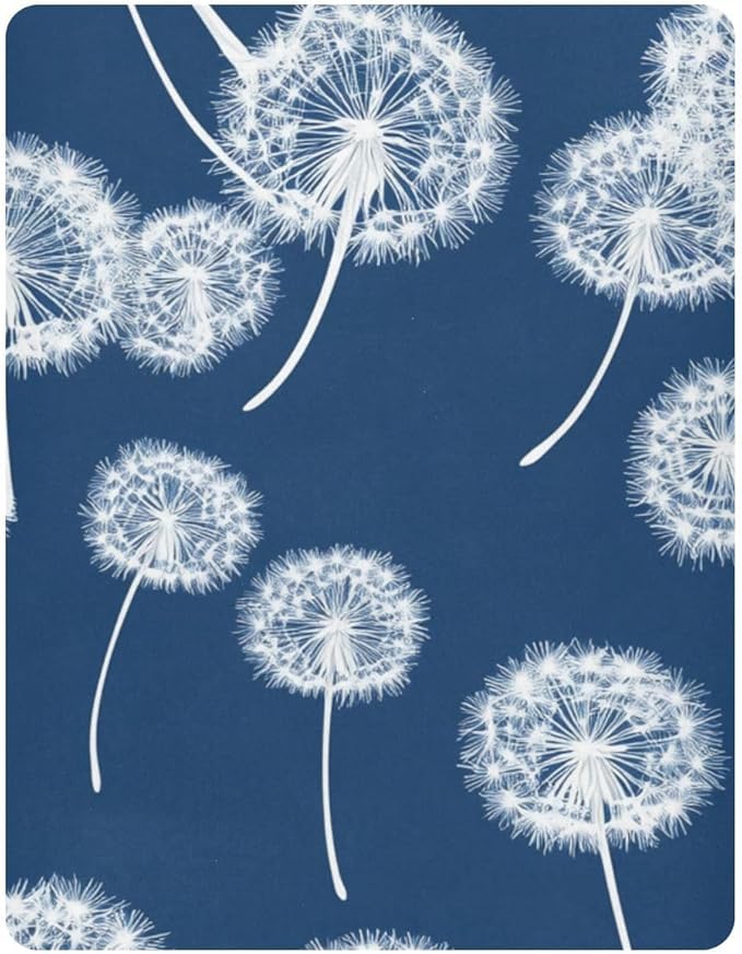 Blue Dandelion Crib Sheets Standard Crib Toddler Mattresses Cover Fitted Baby Bed Sheet Breathable Crib Mattress Sheet for Girls Boys 52" x 28"x5''