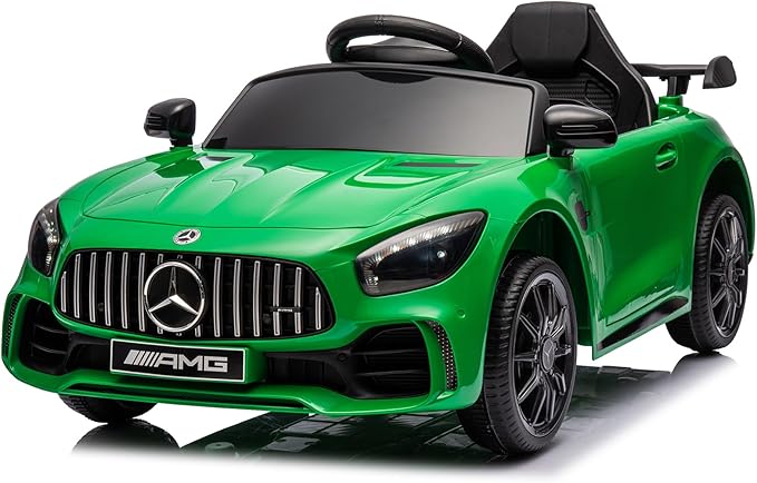 Winado 12V Ride on Car, Licensed Mercedes Benz AMG GTR Battery Powered Electric Vehicle, w/Parent Remote, Wider Seat, LED Lights, Openable Doors, MP3 Player, Smooth Start, 3 Speeds - Green