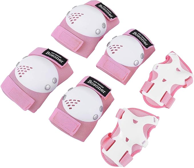BOSONER Kids/Youth Knee Pad Elbow Pads for Roller Skates Cycling BMX Bike Skateboard Inline Rollerblading, Skating Skatings Scooter Riding Sports