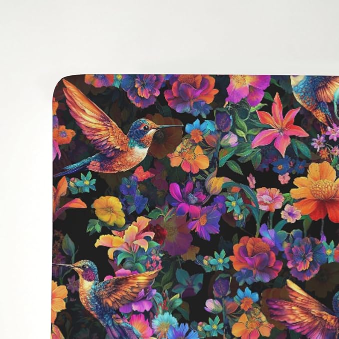 Garden Hummingbirds Blossom Baby Crib Sheets for Boy Girl 52x28Inch Tropical Birds Floral Soft Stretchy Fitted Crib Mattress Cover Colorful Spring Baby Sheet for Crib & Toddler Bed Mattresses