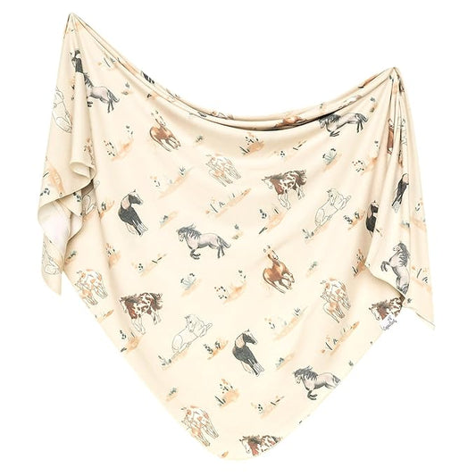 Copper Pearl Large Premium Knit Baby Swaddle Receiving Blanket Montana