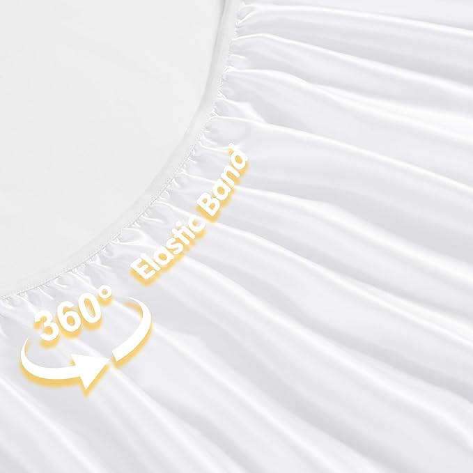 Horbaunal 2 Pack Satin Pack n Play Sheets for Baby with Sensitive Hair and Skin, Silky Mini Crib Sheets 38" x 24" x 5", Soft Playard Sheet Protector Baby Mattress Sheet, White & Grey
