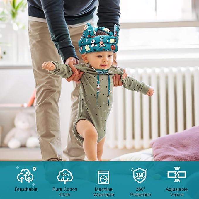 Accmor Baby Helmet Breathable Head Protector for Crawling Walking, Lightweight Infant Safety Head Guard Cap Cute Adjustable Toddler Protection Cap with Soft Cushion for 6-24 Months Boys Girls