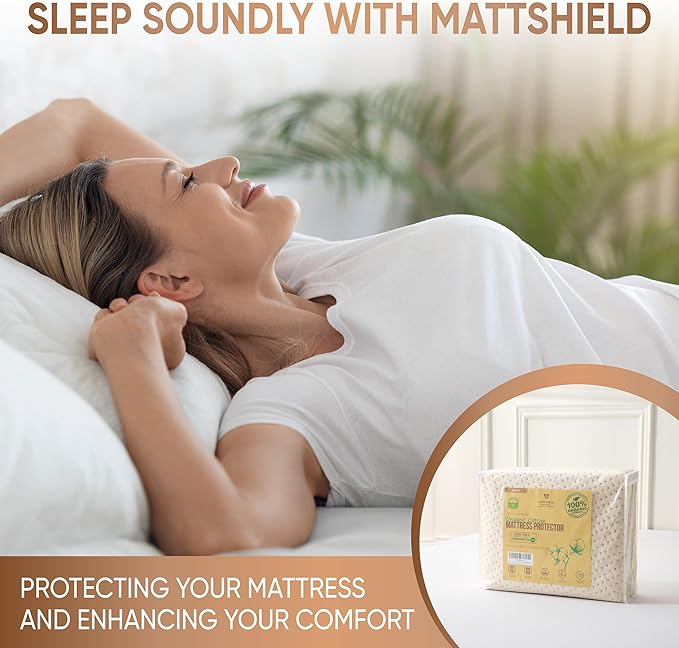 Deluxe Cooling Waterproof Organic Mattress Protector King - Organic Cotton Percale Breathable Mattress Pad Cover - Naturally Cool for Hot Sleepers – Soft Natural Comfort